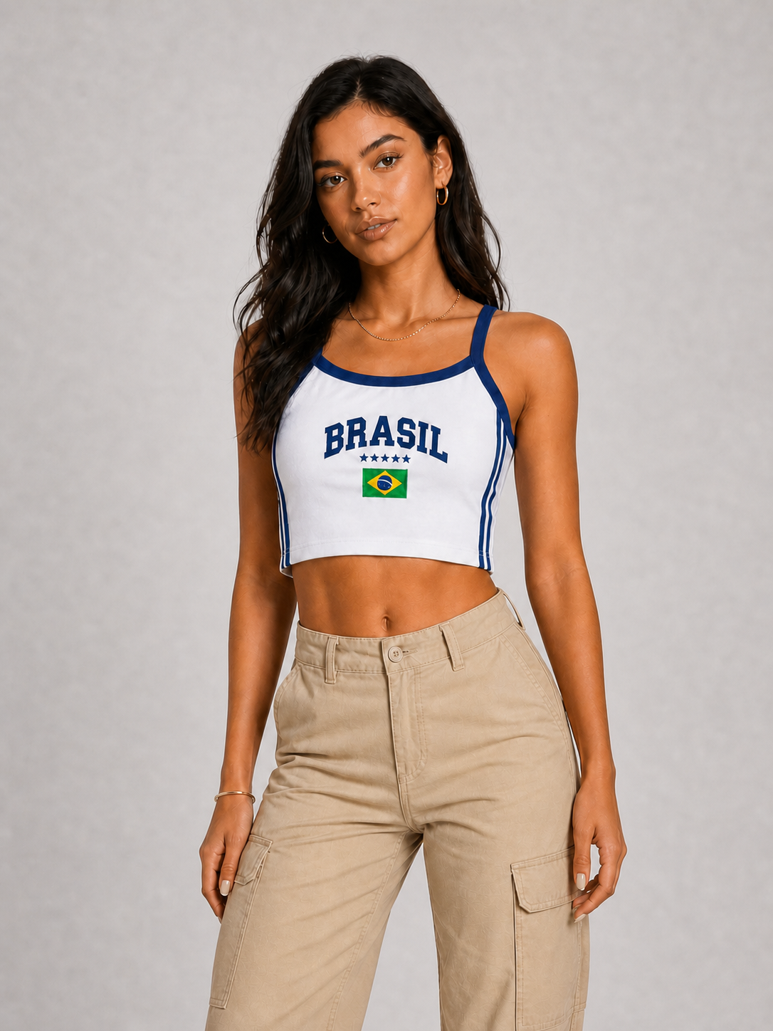 Regatinha Bordada cropped BRASIL