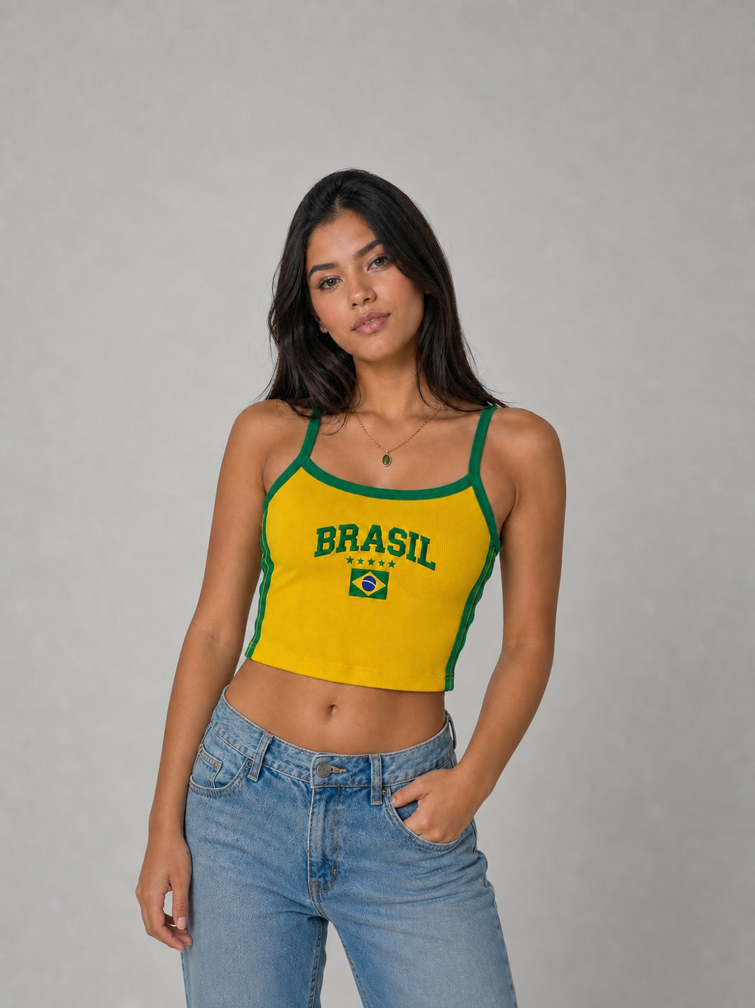 Regatinha Bordada cropped BRASIL