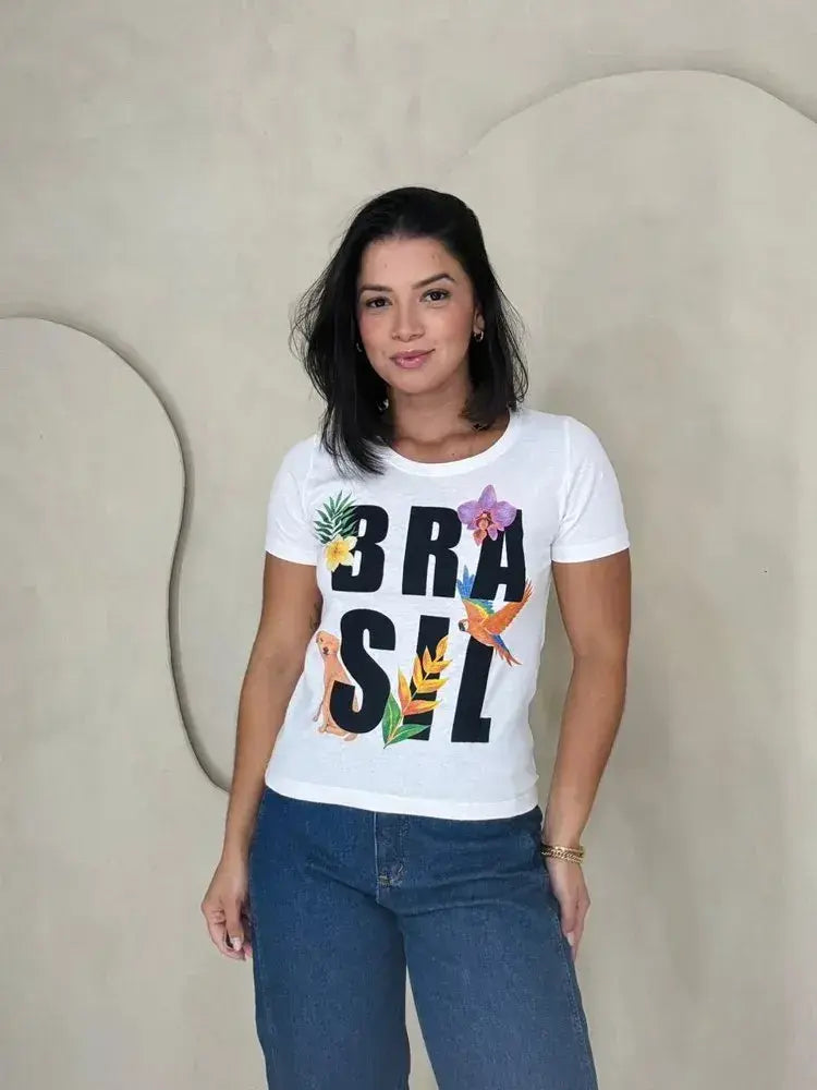 T-shirt BRASIL Caramelo